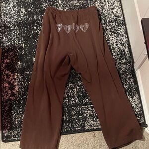 brown crystal PINK VS sweatpants